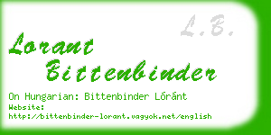 lorant bittenbinder business card